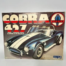 Vintage MPC 1:16 Scale Cobra 427 Blue & Black Plastic Model Car Kit 6422