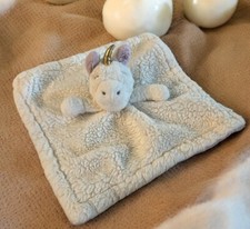 SL Home Fashions White Plush Unicorn Security Blanket Lovey