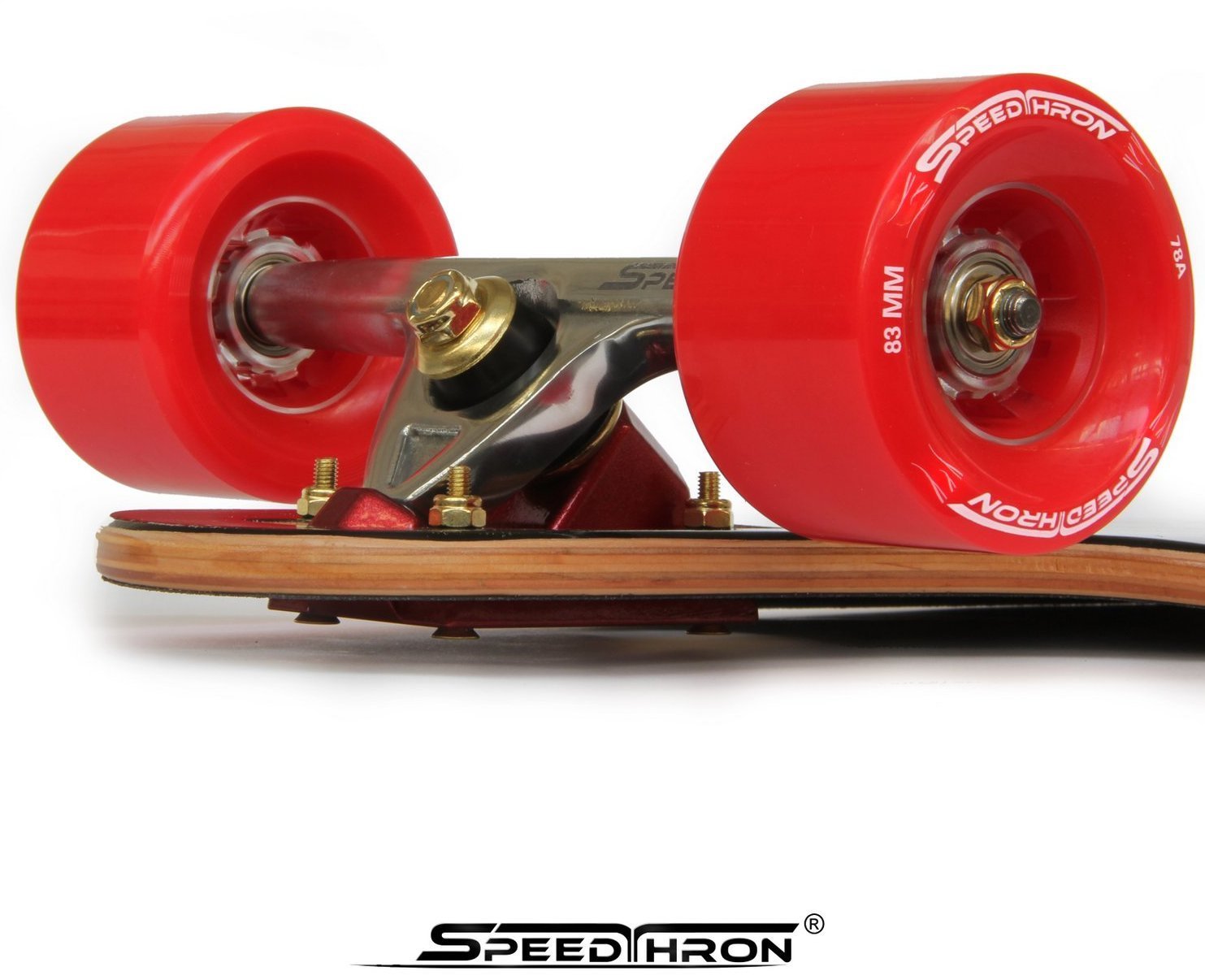PATIKIL Longboard Rollen 4-tlg. 60mm - 80A Härte Mit ABEC-9 Lagern, Klar Grün/Rot