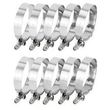 10PCS 2.5" Inch Stainless Steel T-Bolt Hose Clamps For 70mm-78mm Turbo Intercool