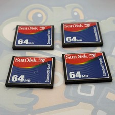 LOT of 4 SanDisk Compact Flash - 64MB - Untested - GC456