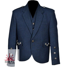 Scottish Tweed Crail Kilt Jacket  Waistcoat   Highland Wedding Outfit Set