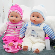 Twin Baby Doll Girl Boy BiBi Doll Twins Set 13” Magic Bottle Feeding Set 