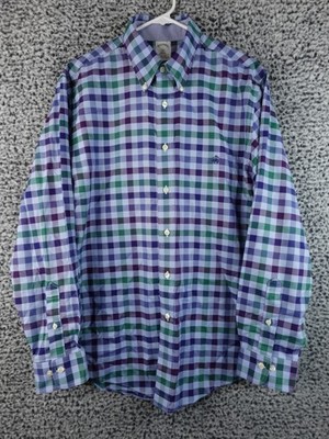 Brooks Brothers Regent 1818 Men s L Non-Iron Supima Cotton Plaid Shirt Multicolo