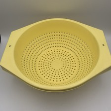 Vintage Yellow Colander SHAMROCK NEATWAY Kitchen Food Strainer Made in USA