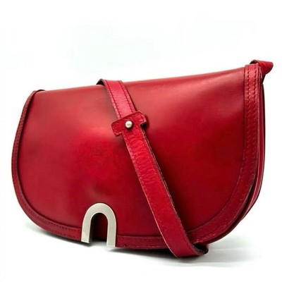 LOEWE Shoulder Crossbody Bag Leather Red Vintage Authentic From Japan