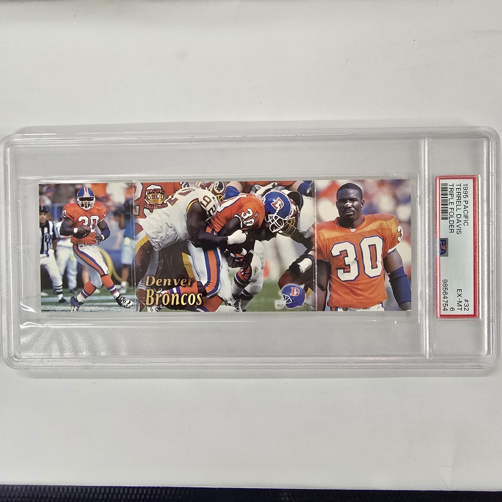1995 Pacific Triple Folder #32 Terrell Davis Rookie (RC) PSA 6 EX-MT