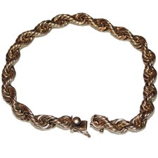 Vintage Estate Twist Rope Mens Bracelet Solid 14k Yellow Gold 26.47 gr Jewelry