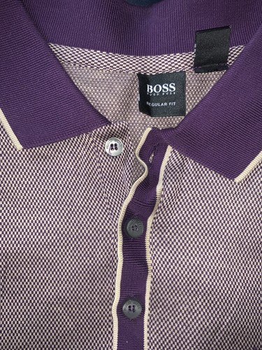 Hugo Boss Janis 56 Polo Shirt Size XL Purple Mens Regular Fit - Picture 2 of 2