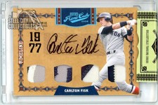 Carlton Fisk 2008 Playoff Prime Cuts Timeline Patch Autograph Card #49 1/1