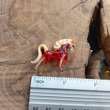 Elegant glass figurine of a fire horse mini. New decor for 2026.