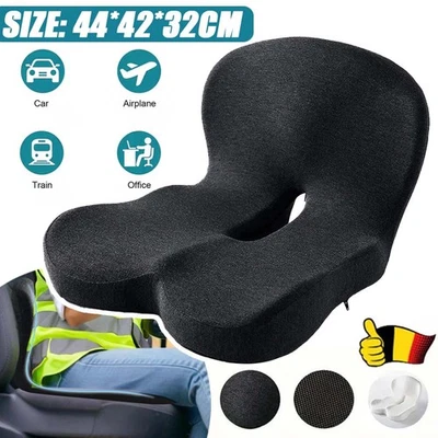 MARKENLOS Ergonomic Sitzkissen mit Rückenlehn Auto Sitzpolster Memory Foam Steißbeinkissen