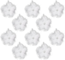 10Pcs Angel Feather Wings Hanging Decor, White Feathers for Christmas Tree, Whit