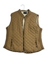 Cesttoi Vest Womens Medium Brown Quilted Sherpa Lined Zip Puffer Outerwear