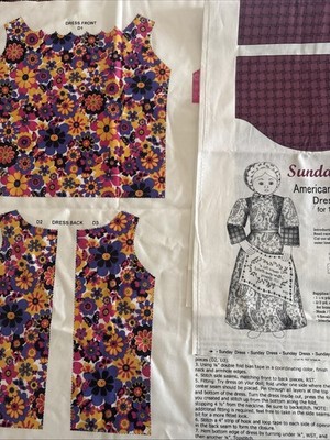 Benartex & Andover Cut & Sew Fabric Panel Clothes 18  Doll Lot Of 2