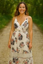 VeryJ Maxi Dress Floral Sz L Pixie Fairycore Cottagecore Whimsical Balletcore NW