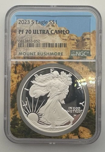 2023 S Proof American Silver Eagle  NGC PF70 CAMEO - Mount Rushmore Custom Core