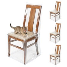 4 Packs Clear All Cover in Plastic Full Chair 20"D x 22"W x 20"H x 41"H 4 Pcs