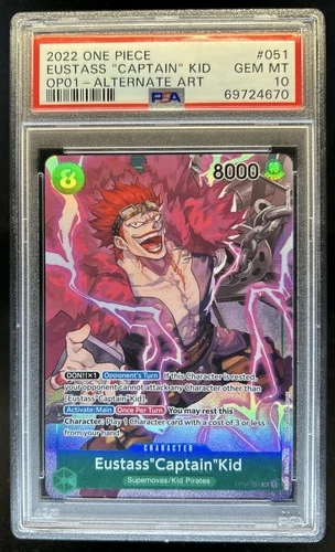 2022 One Piece Eustass Captain Kid Alternate Art #OP01-051 PSA 10 Gem Mint