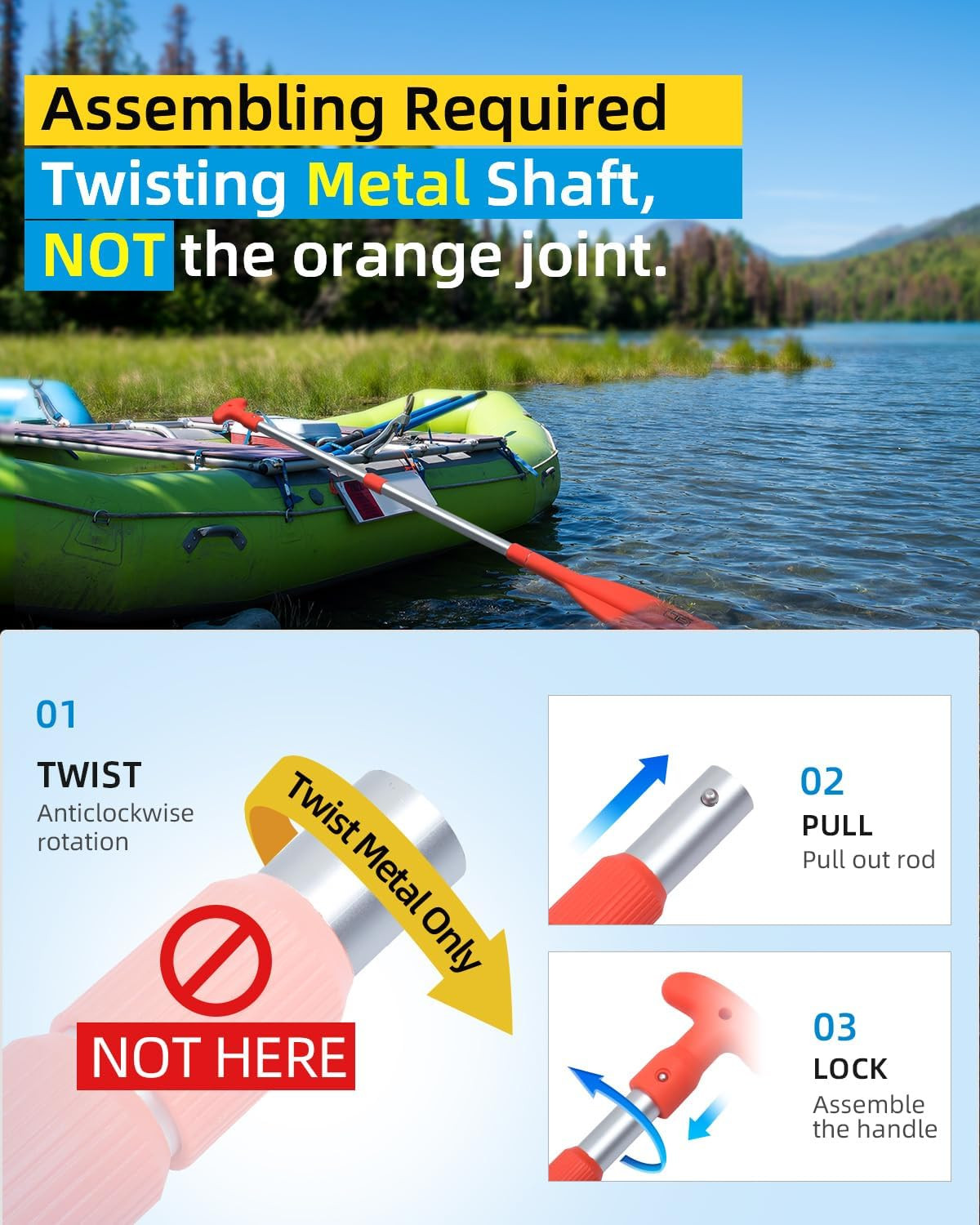 Telescoping Emergency Paddle 21''-42''（Assembling Required）/26''-54'' Aluminium