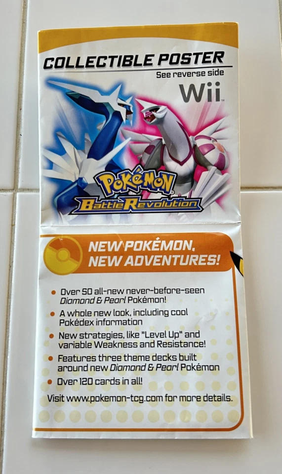 РЕДКИЙ промо-плакат Pokémon Battle Revolution 2007 для Wii коллекционная вставка 12x16 - Изображение 4 из 4