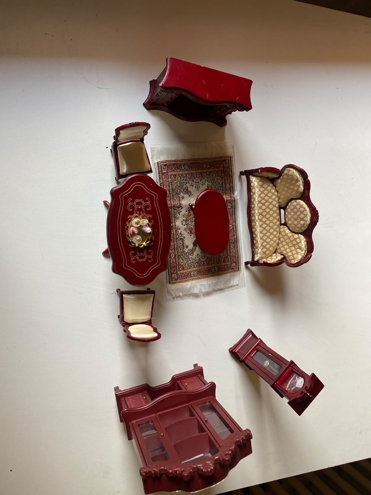 Set completo mobili in miniatura casa delle bambole vintage – salotto
