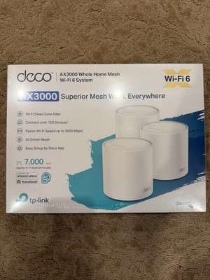 NEW! TP-Link Deco X60 AX3000 WiFi 6 Mesh Router System Whole Home 3-Pack
