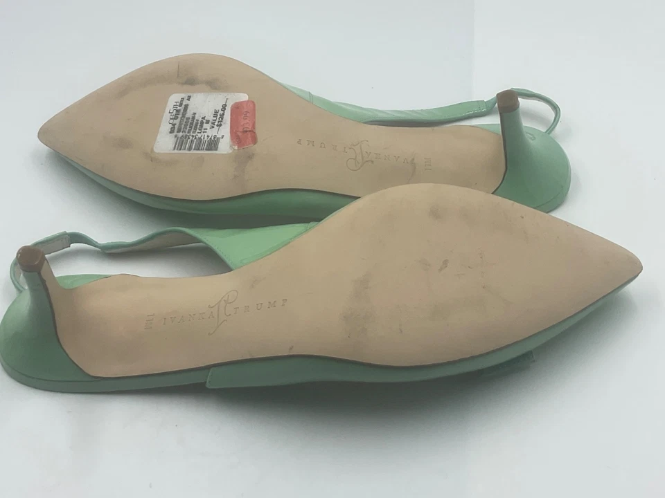 Ivanka Trump LIORAH Light Green Patent Leather Heels Bow Detail Shoes Size 11M - Image 4 of 4