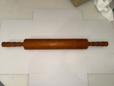 Antique primitive hand turned wood one-piece rolling pin 23  