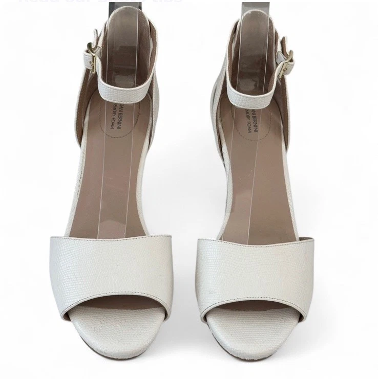 Sandálias sociais Giani Bernini Clarrice peep toe salto cone sapatos tamanho 8M - Imagem 3 de 4