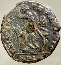 Roman Battle Scene Genuine Ancient Roman Coin 342-348 AD Constantius II Fel Temp