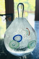 VTG ‘96 Beckwith Hand Blown Glass Perfume Bottle multicolor Millefiori