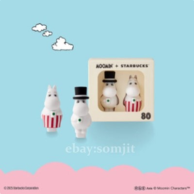 Starbucks Moomin Gift Christmas New Year 2025 Moomin Stopper Set (2 Pcs) New .