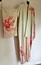 Vintage Japanese Silk Kimono with Chrysanthemums