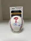COLE HAMELS SIGNED MLB PHILLIES LOGO BASEBALL JSA COA