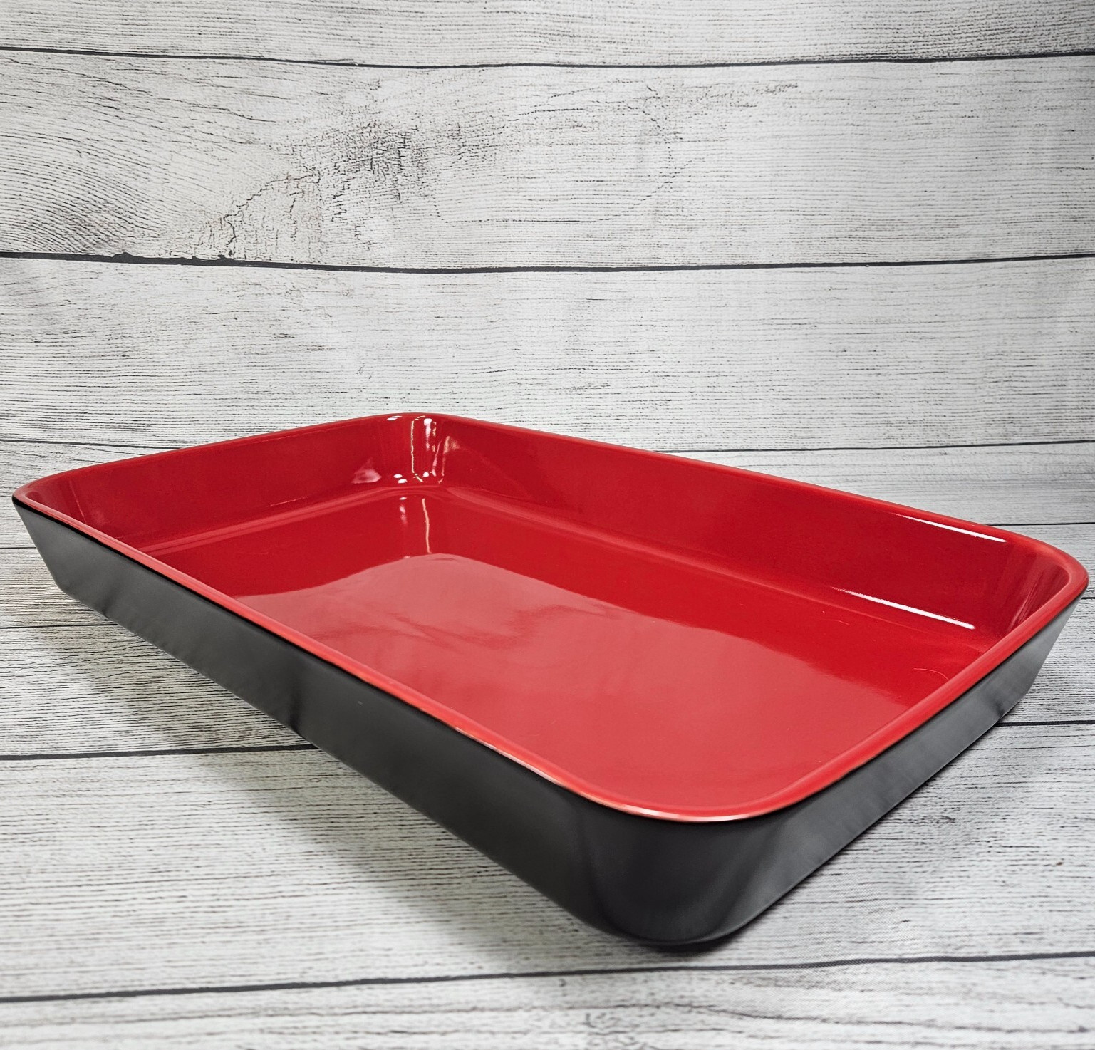 Parini Cookware Ceramic 10.5in x 16.5in Rectangular Serving Dish RED RARE *Promo