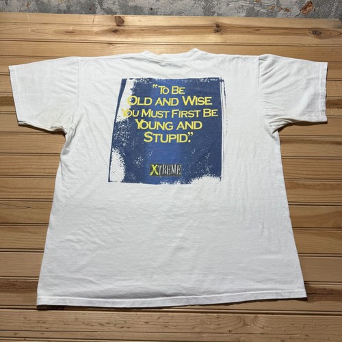 Vintage 90s Xtreme Life's Too Short Not To Be Quote T-Shirt USA Made - Size XL