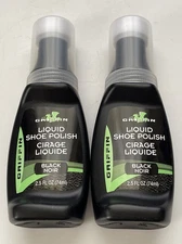 Lot of 2 Griffin Liquid Shoe Polish Black Noir 2.5 FL OZ (74ml) Expires 2034