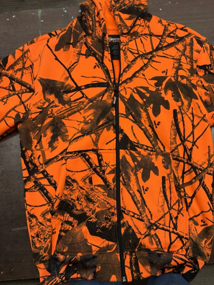 Outfitters Ridge Fusion 3D Camo Orange Zip Up Men’s Medium Hunting Sweatshirt - Image 2 of 4