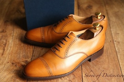 Joseph Cheaney Tan Brown Leather Oxford Brogue Shoes Men's UK 9 F US 10