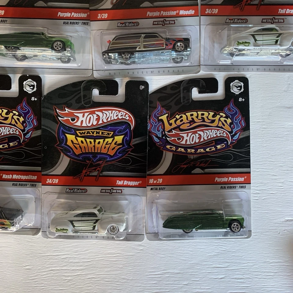 LARRY'S GARAGE HOT WHEELS DIECAST 1:64 LOT NEW 17 CARS TAIL DRAGGER Woodie Ford - Image 4 of 4