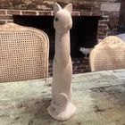 Vintage Royal Haeger Winking Cat Figurine White Textured Ceramic USA