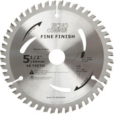 Echo Corner 5-1/2" (20mm Arbor) Wood Cutting Circular Saw Blade Silver