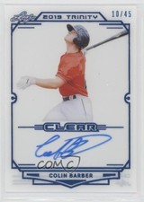 2019 Leaf Trinity Clear Auto Blue 10/45 Colin Barber #CA-CB2 Auto 03j5