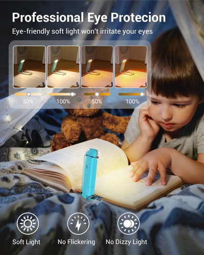 Amber Book Light, Rechargeable Book Light for Reading in Bed, Clip on Book Light - Picture 5 of 12