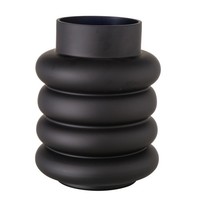 Boltze Vase Ribbo (Farbe Schwarz, Aus Glas, Matt, HöHe 20 Cm, Ø 15 Cm, Rund)