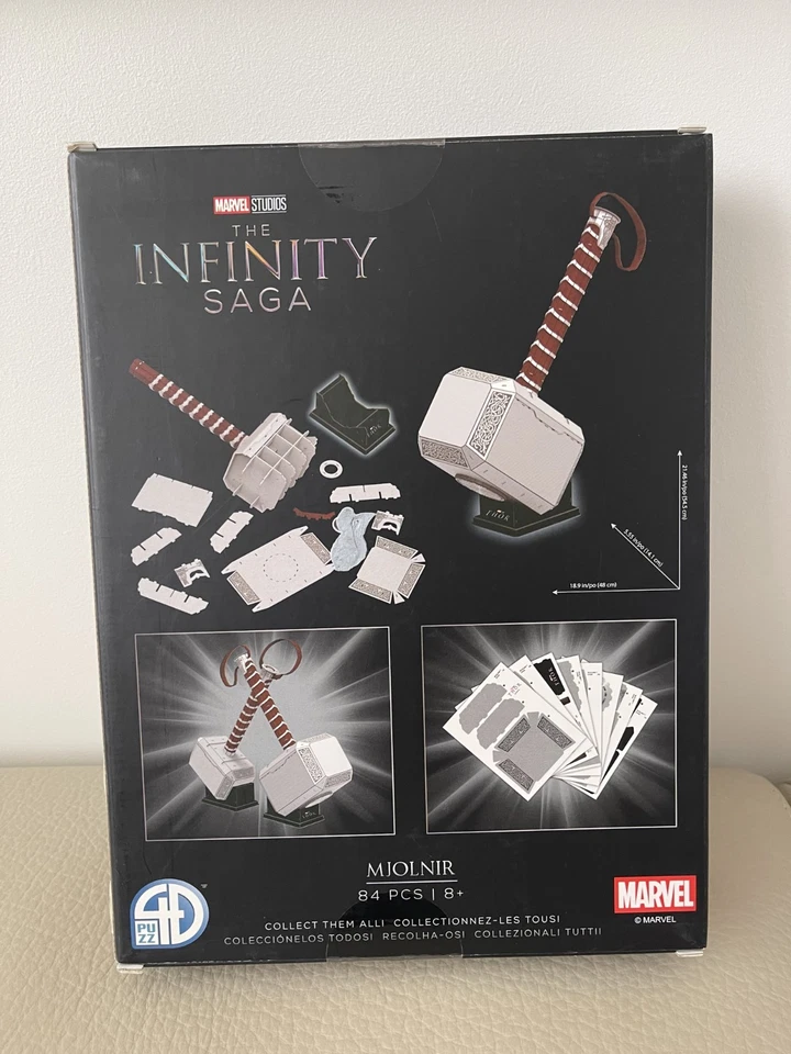 Rompecabezas 3D 84 piezas Marvel Studios The Infinity Saga Thor Mjolnir Hammer juguete para niños 8 años+ Foto 2 de 2