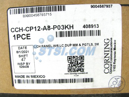 Corning CCH-CP12-A8-P03KH Pigtailed Fiber Panel, 6 LC Duplex OM1 MM ~STSI - Picture 3 of 4