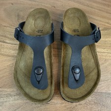 New Little Kids Birkenstock Gizeh Thong Comfort Black Sandals Sz 31 EU 13-13.5