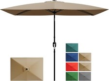 10' x 6.5' Rectangular Patio Umbrella, Outdoor Table Umbrella with Crank
